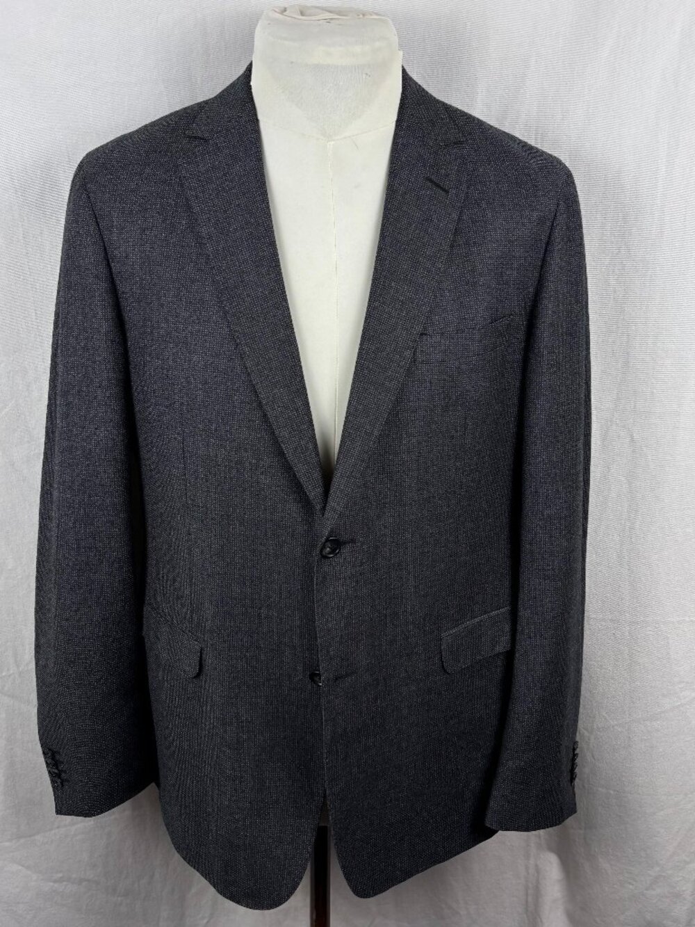 Z Zegna 100% Wool Gray Micro Pattern Blazer Sport Coat 44R 54R